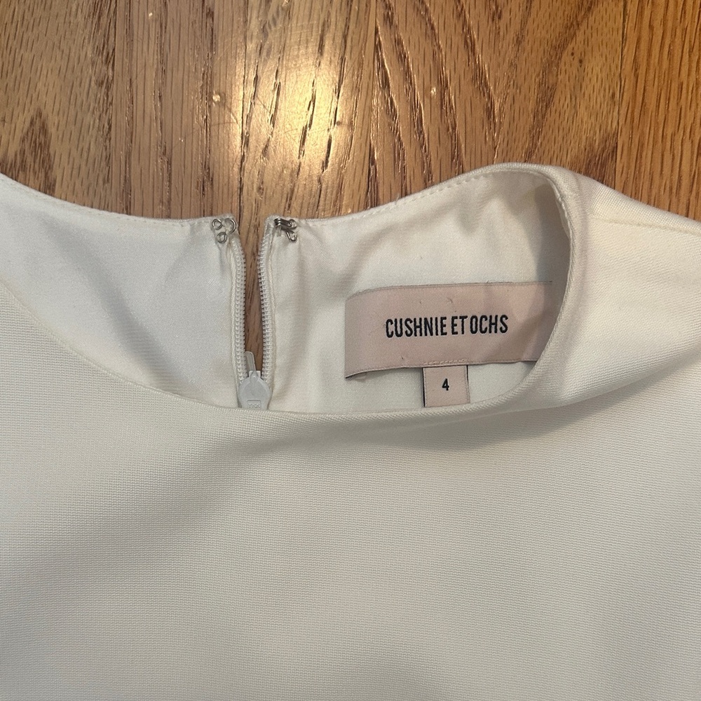 Cushnie Et Ochs Elegant White Dress with Side Lace-Up Detail - Picture 2 of 7